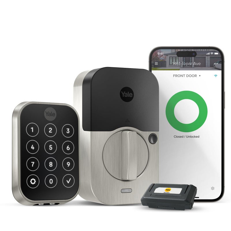 Yale Security قفل باب ذكي للدخول بدون مفتاح من Yale Assure Lock 2 Deadbolt Satin Nickel مع لوحة مفاتيح متصلة بالواي فاي لإدخال الرمز والوصول عن بعد YRD450-WF1-619 - Image 1